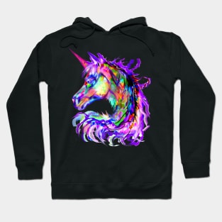 Colorful rainbow psychedelic Beautiful Cute Unicorn Head Magical Fantasy Art Hoodie